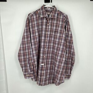 Mens Peter Millar long sleeved Plaid Button‎ Up Dress Shirt XL